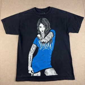 Fatal Clothing Shirt Men M Black Tattoo Girl Pinup Art Tee Streetwear USA Print